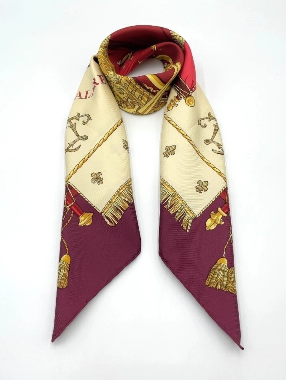 Hermes Carré 90 VUE DU CARROSSE DE LA GALERE LA REALE Silk Scarf /COA